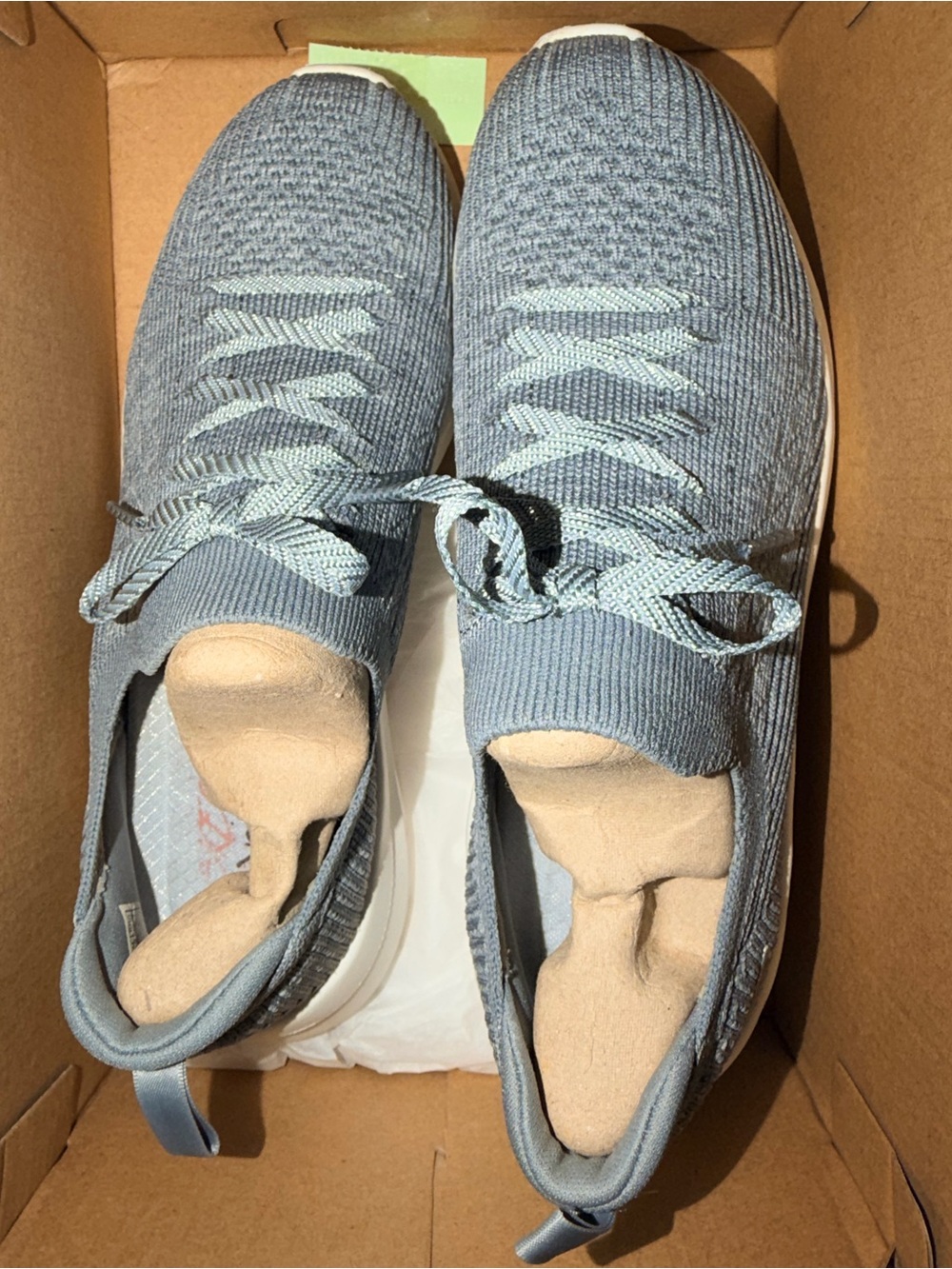 Skechers Women's Blue-Gray Knit Slip-On Athletic Sneakers